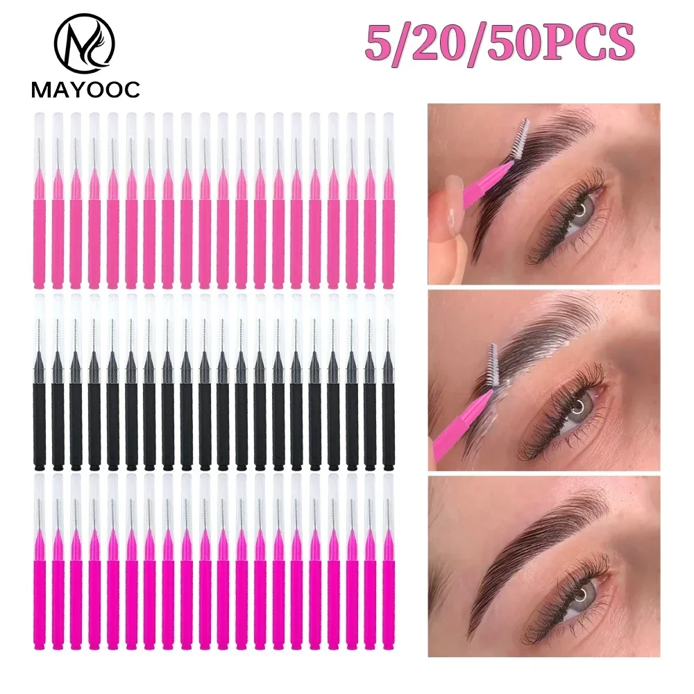 Eyelash Extension Guide - 5/10/50 buah sikat alis Mini sikat