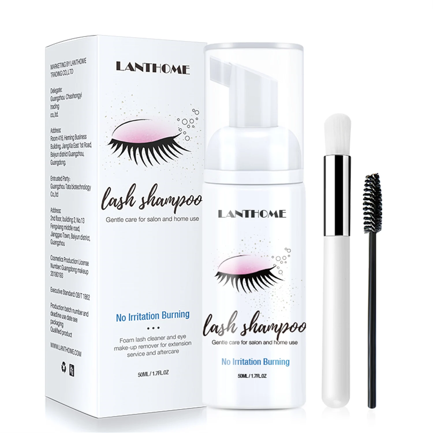 Eyelash Extension Wash Kit - 50ml Lanthome ekstensi bulu mata sampo