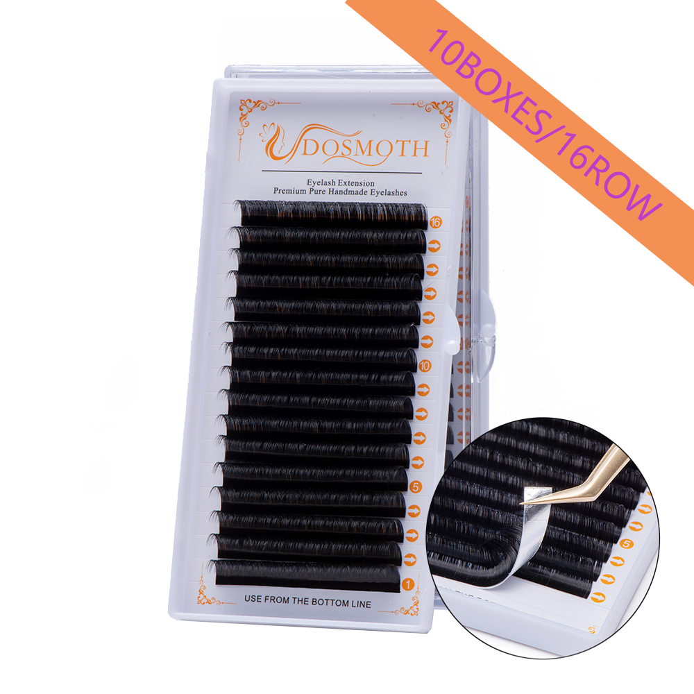 Eyelash Extension Human Hair - DOSMOTH 10 kotak 16 baris 7-16mm